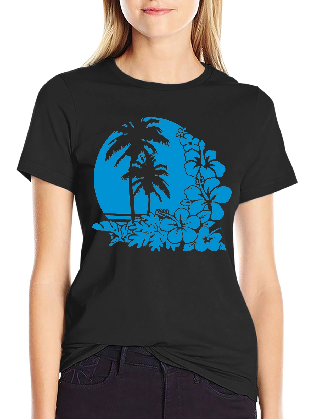 Tropical Paradise Graphic Tee - Black