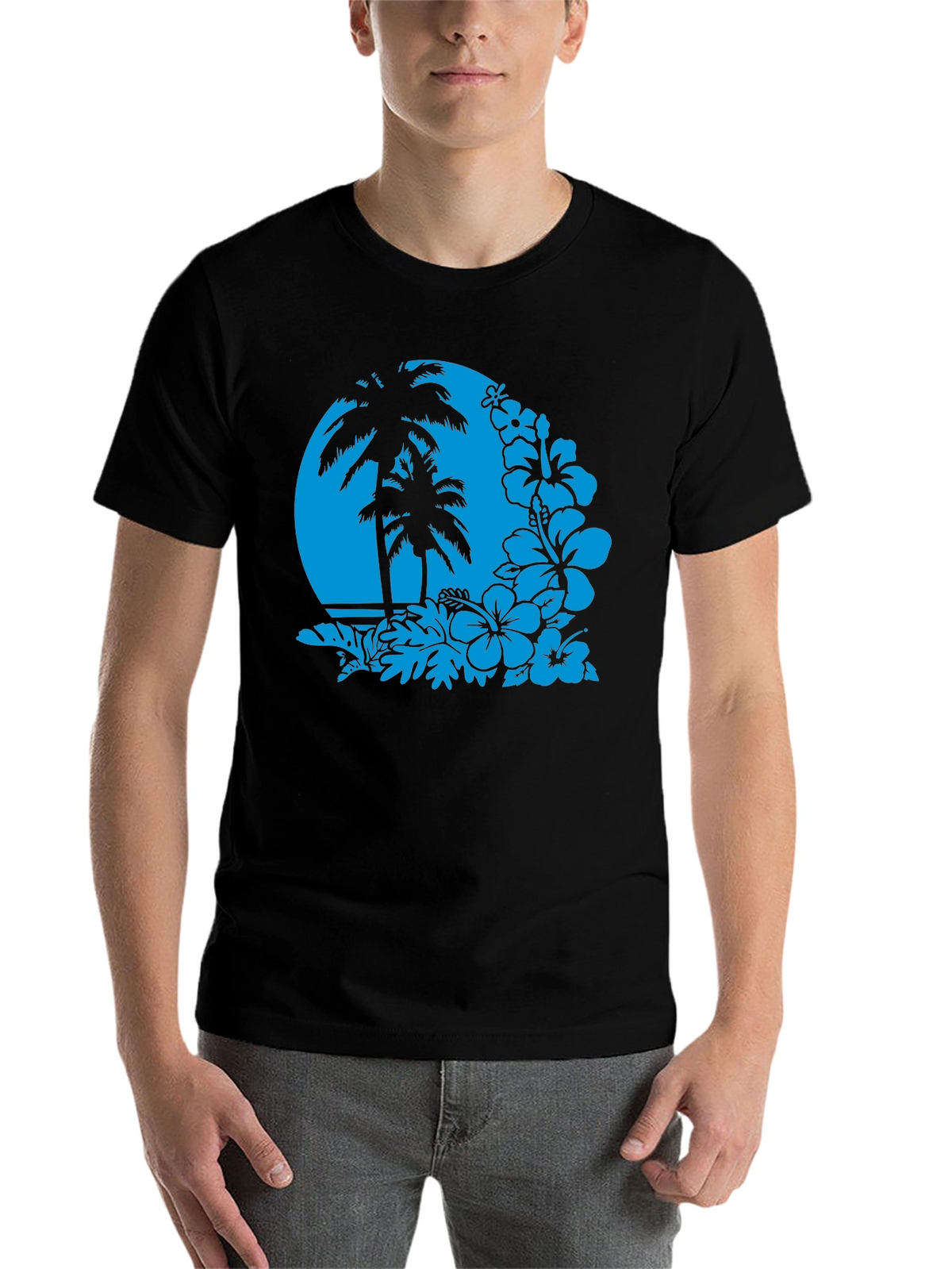 Tropical Paradise Graphic Tee - Black