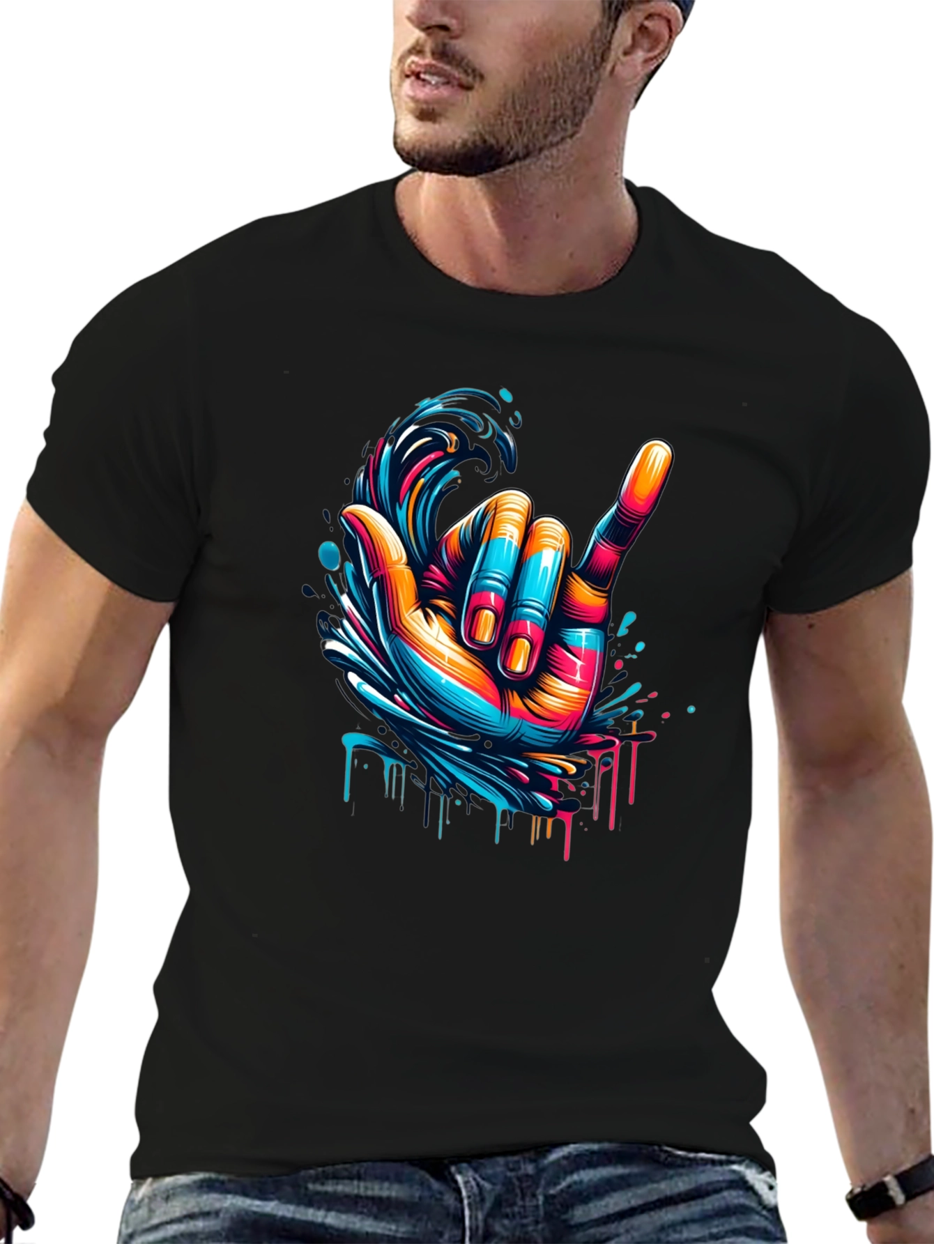 Hang Loose Graphic Tee - Black