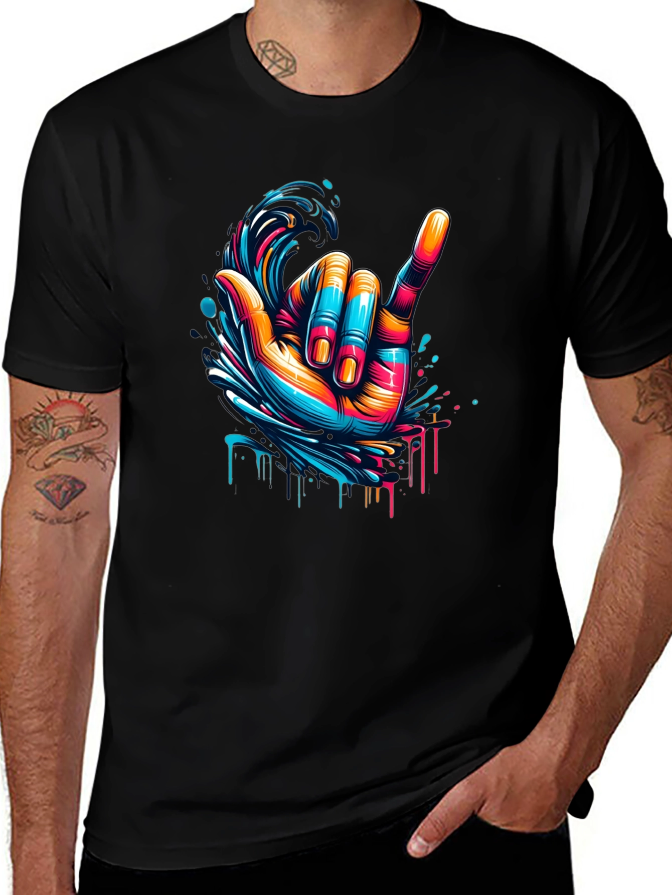Hang Loose Graphic Tee - Black
