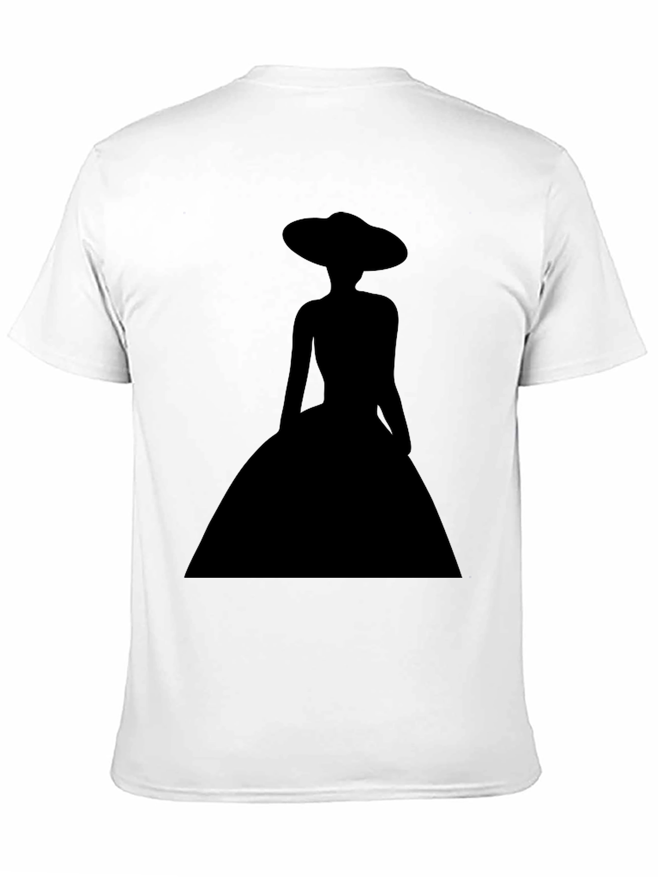 Elegant Woman Silhouette Black T-Shirt