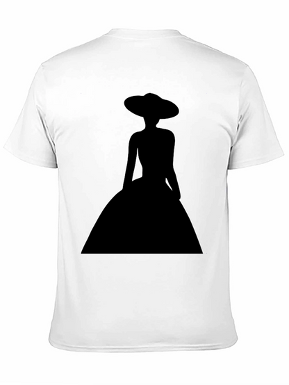 Elegant Woman Silhouette Black T-Shirt