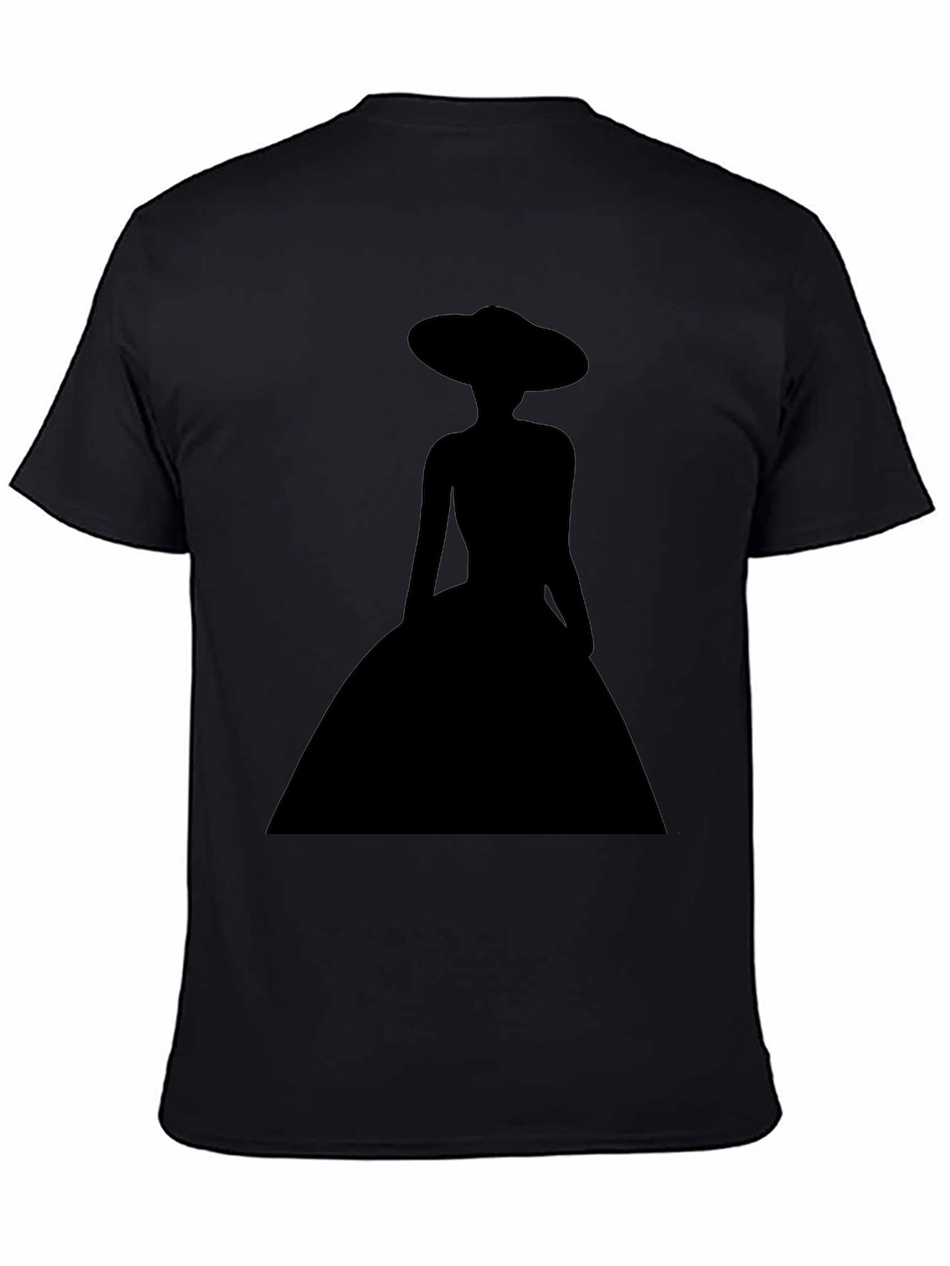Elegant Woman Silhouette Black T-Shirt