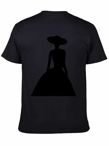 Elegant Woman Silhouette Black T-Shirt