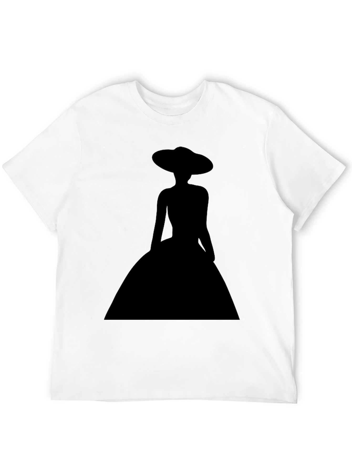 Elegant Woman Silhouette Black T-Shirt