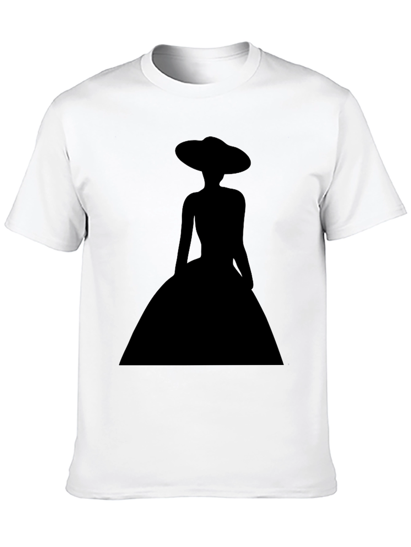Elegant Woman Silhouette Black T-Shirt
