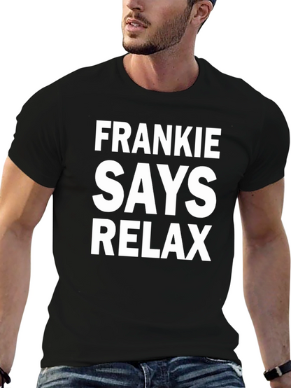 Frankie Says Relax Graphic Tee - Black Cotton T-Shirt