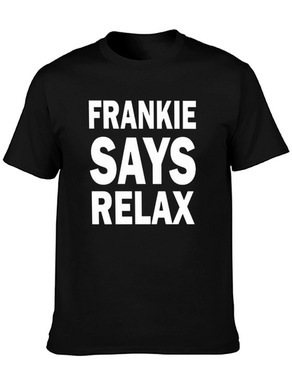 Frankie Says Relax Graphic Tee - Black Cotton T-Shirt