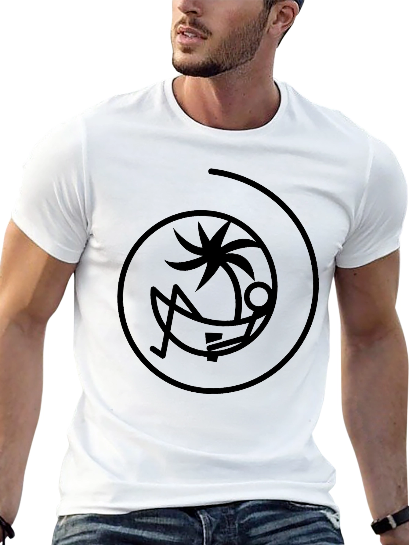 Relaxing Palm Tree Black T-Shirt