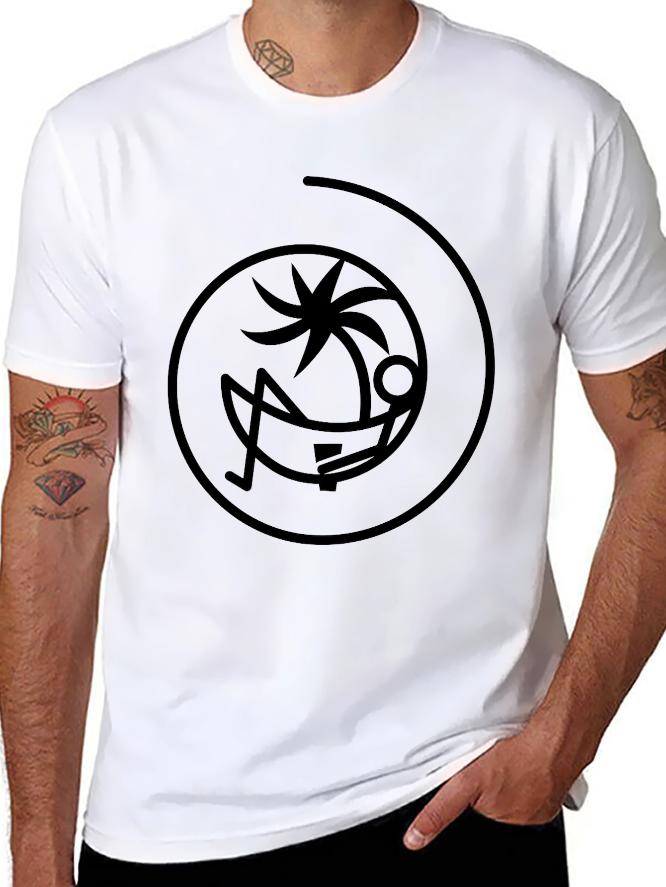 Relaxing Palm Tree Black T-Shirt