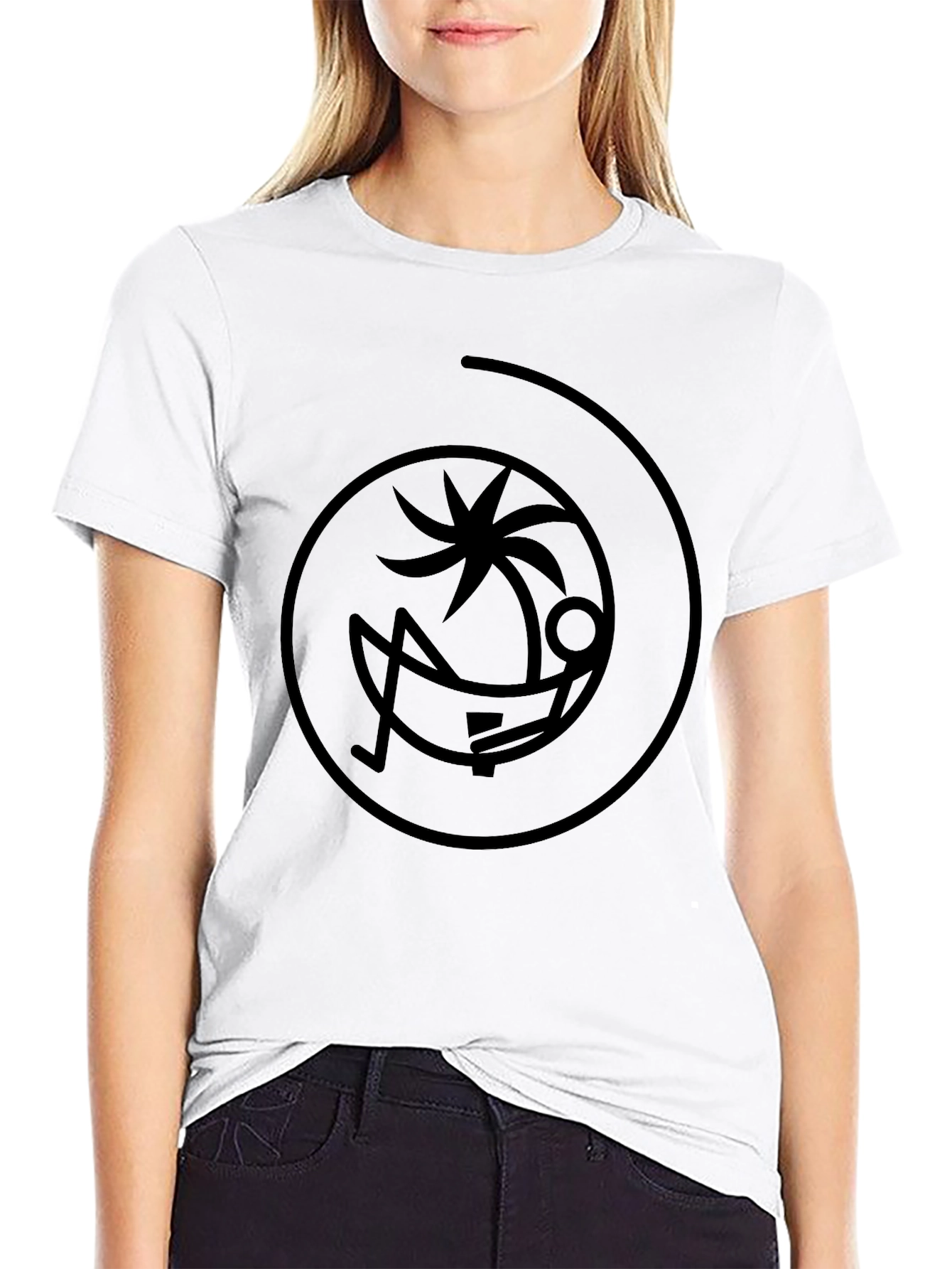 Relaxing Palm Tree Black T-Shirt