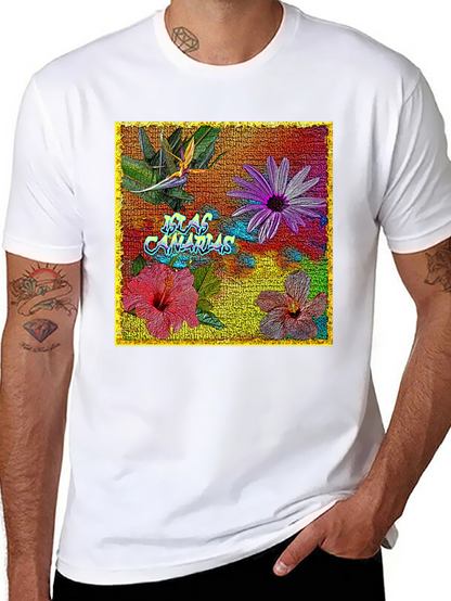 Floral Islas Canarias Black T-Shirt