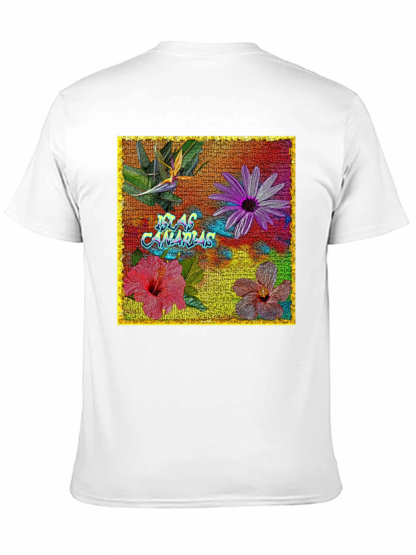 Floral Islas Canarias Black T-Shirt