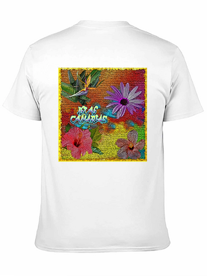 Floral Islas Canarias Black T-Shirt