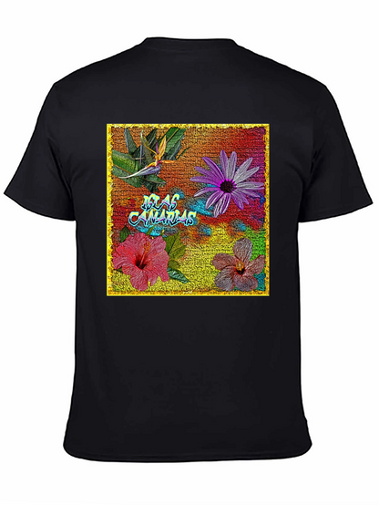 Floral Islas Canarias Black T-Shirt