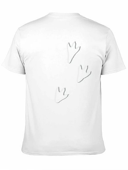 Dinosaur Footprint Graphic T-Shirt - Casual Black Tee