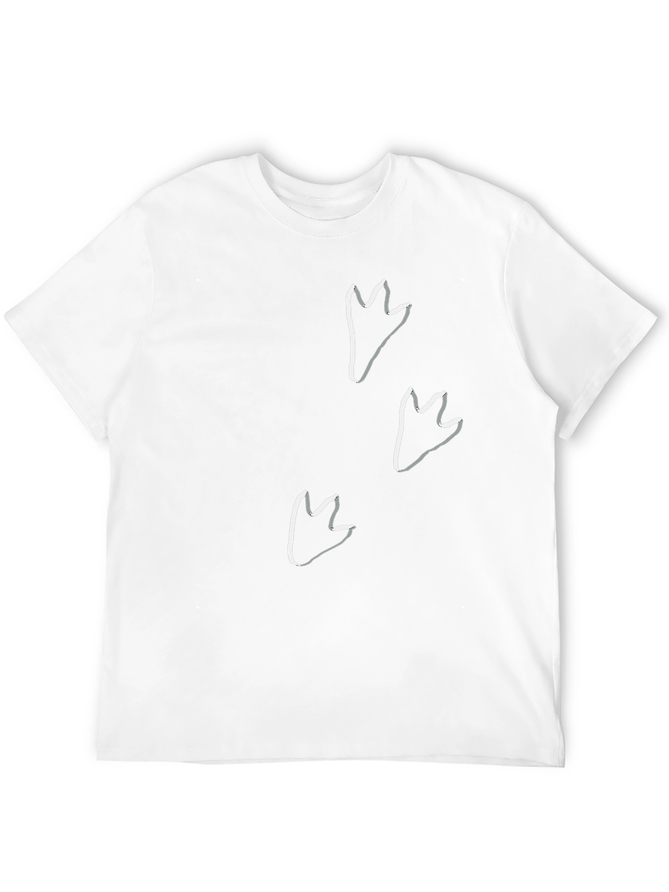 Dinosaur Footprint Graphic T-Shirt - Casual Black Tee