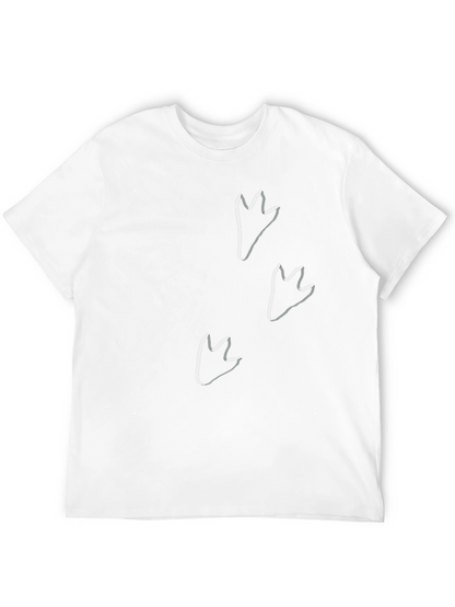 Dinosaur Footprint Graphic T-Shirt - Casual Black Tee