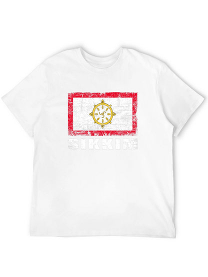 Sikkim Flag T-Shirt - Distressed Graphic Tee