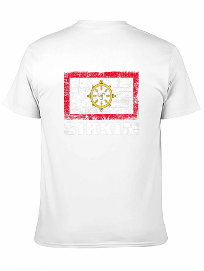 Sikkim Flag T-Shirt - Distressed Graphic Tee