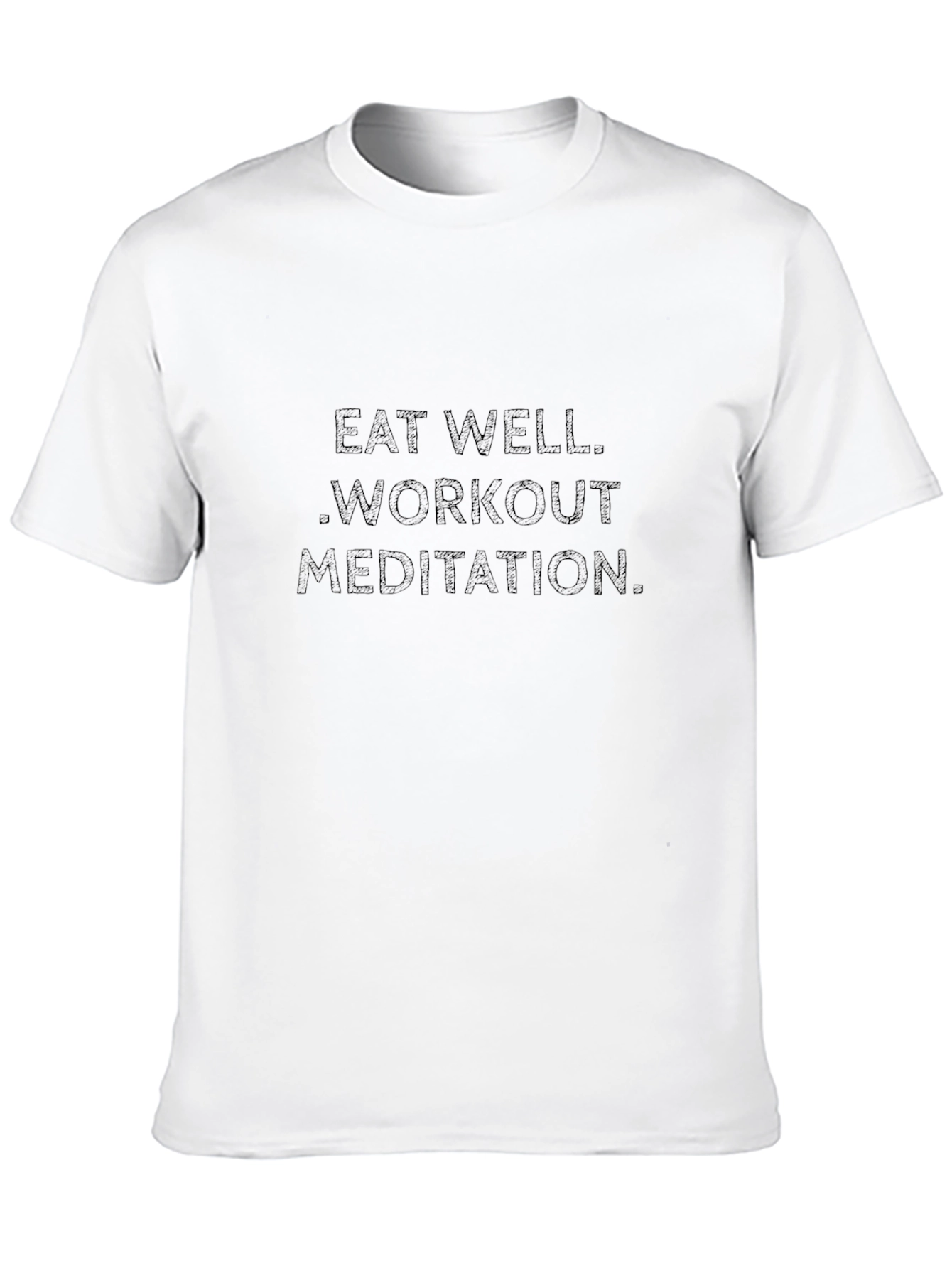 Eat Well Workout Meditation Black T-Shirt