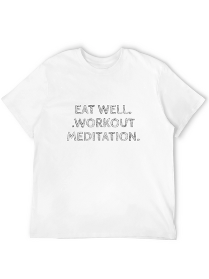Eat Well Workout Meditation Black T-Shirt