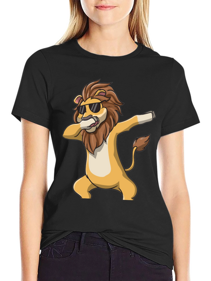 Cool Lion Dabbing Black T-Shirt
