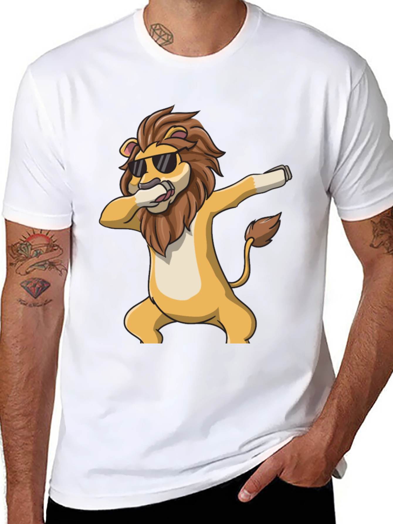 Cool Lion Dabbing Black T-Shirt
