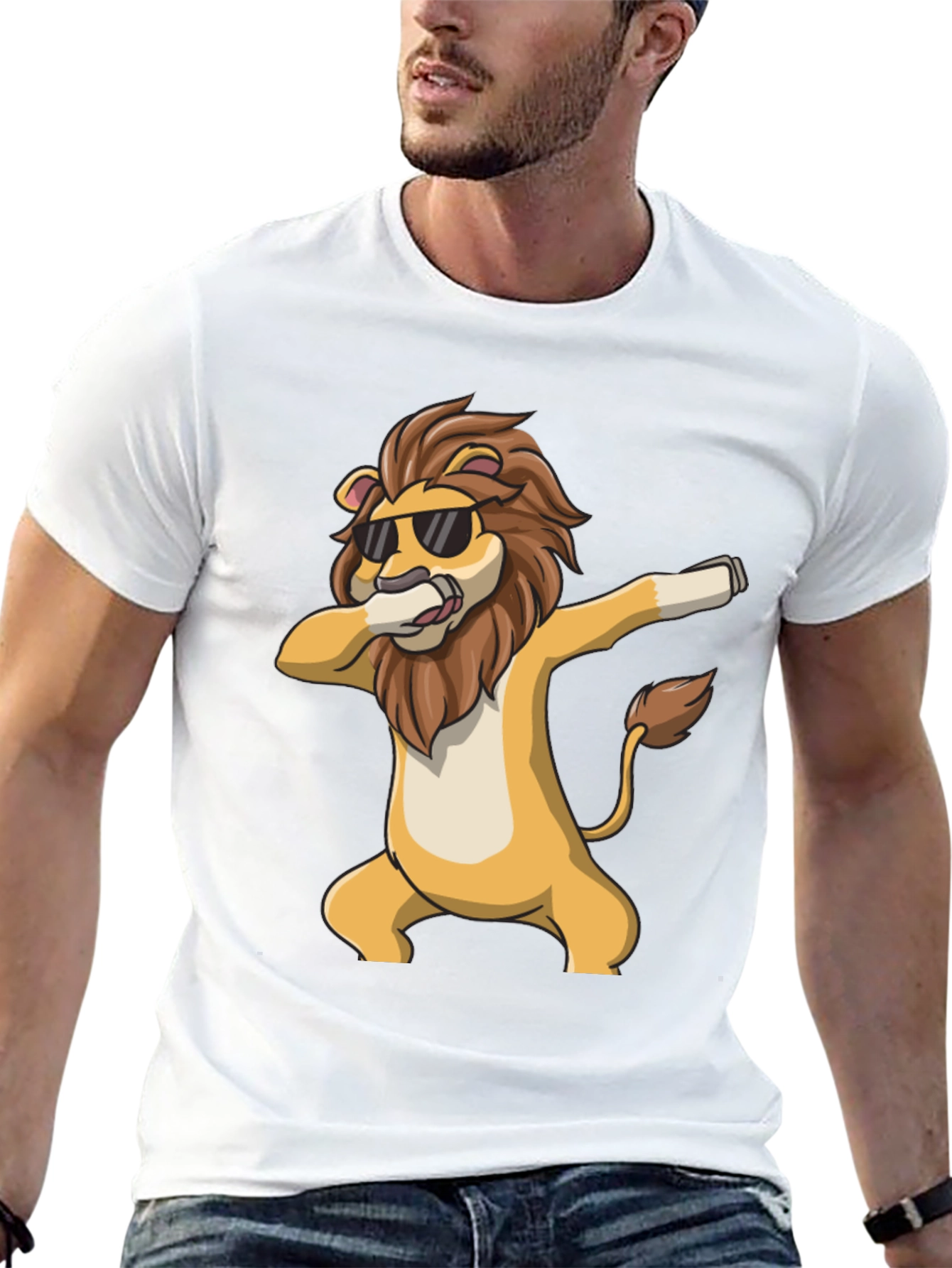 Cool Lion Dabbing Black T-Shirt