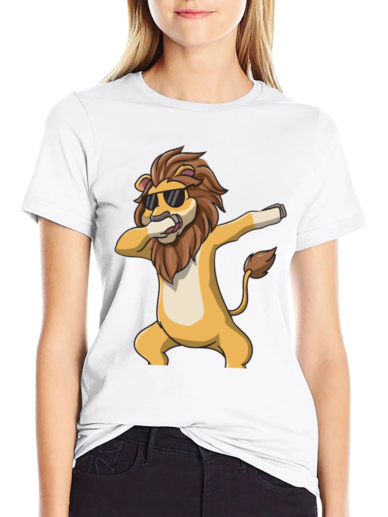 Cool Lion Dabbing Black T-Shirt