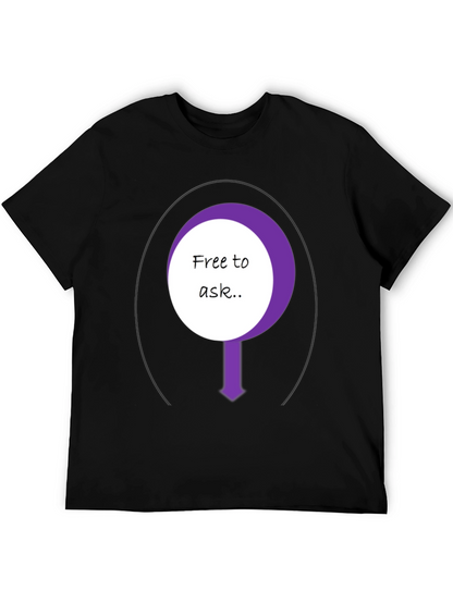 Free To Ask Graphic T-Shirt - Black
