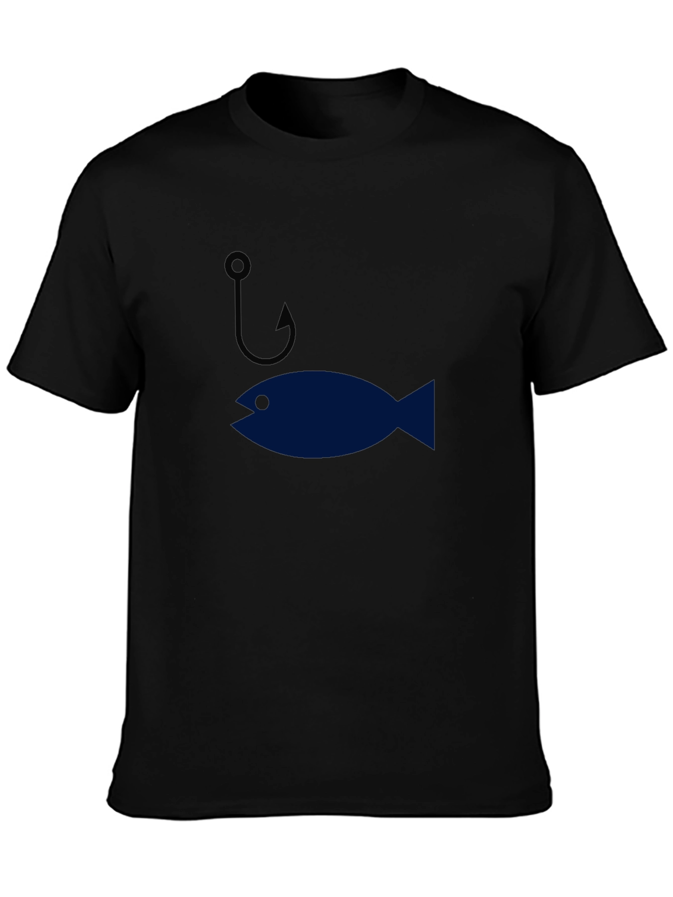 Funny Fishing Hook & Fish Graphic Mens T-Shirt