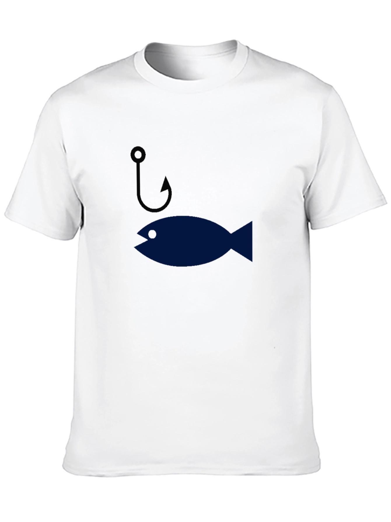Funny Fishing Hook & Fish Graphic Mens T-Shirt