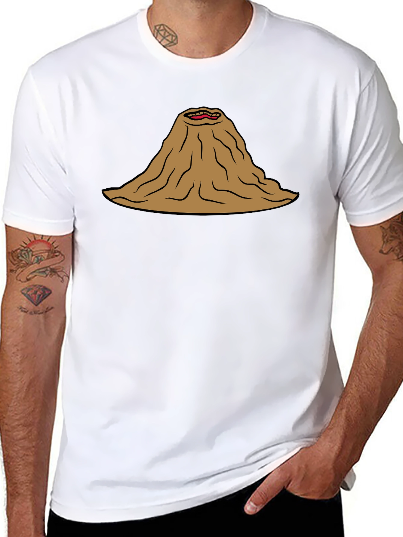 Volcano Mouth T-Shirt Funny Lava Active Humor Tee
