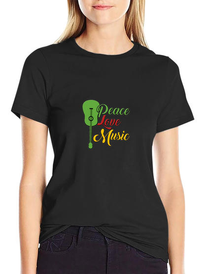 Peace Love Music Graphic T-Shirt
