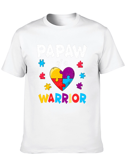 Papaw of a Warrior Autism Awareness T-Shirt
