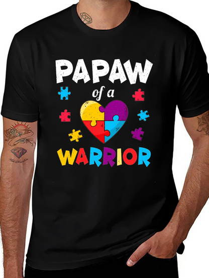Papaw of a Warrior Autism Awareness T-Shirt