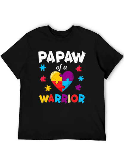 Papaw of a Warrior Autism Awareness T-Shirt