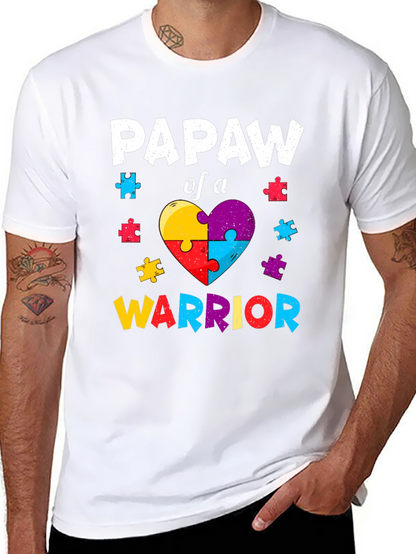 Papaw of a Warrior Autism Awareness T-Shirt