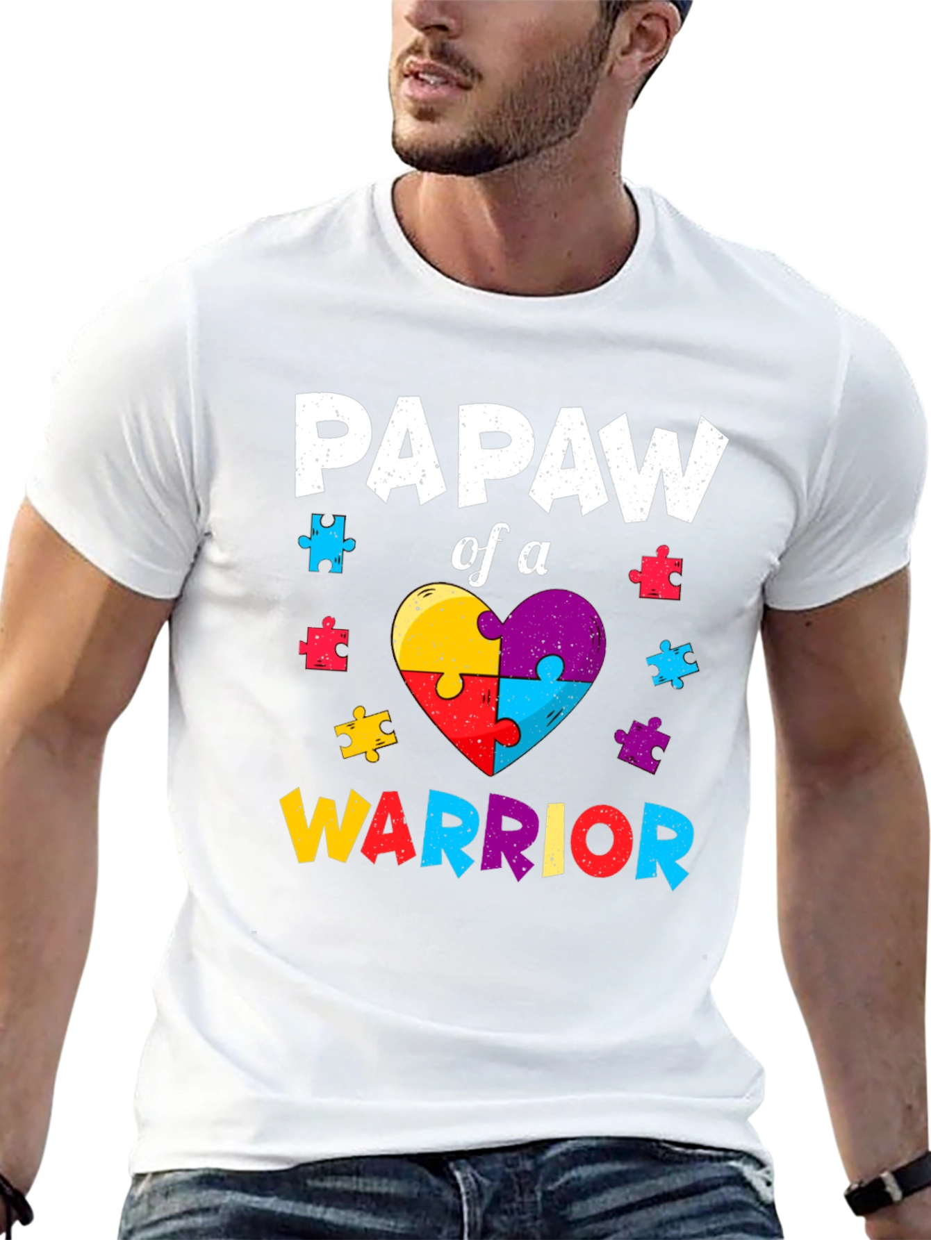 Papaw of a Warrior Autism Awareness T-Shirt