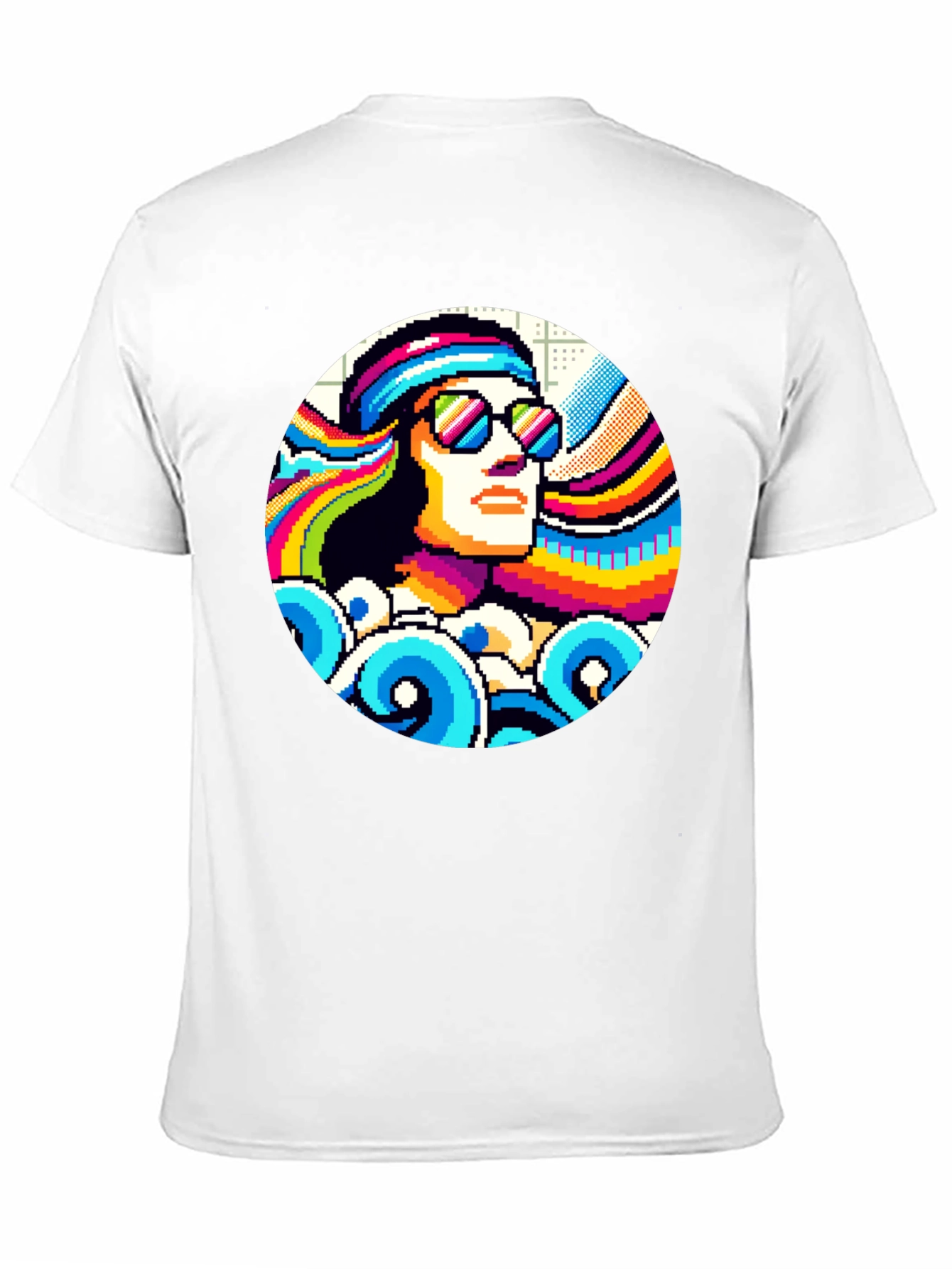 Retro Pixel Art T-Shirt - Cool 8-Bit Hippie Design