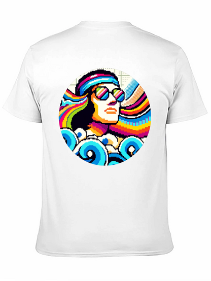 Retro Pixel Art T-Shirt - Cool 8-Bit Hippie Design