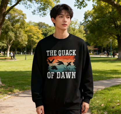 Retro Sunset Duck "The Quack of Dawn" Graphic Crewneck