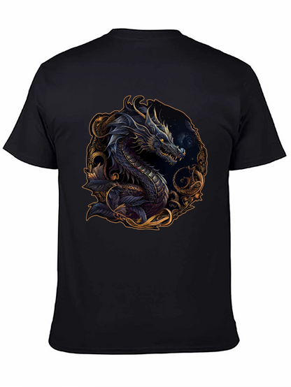 Dragon Graphic Print Black T-Shirt
