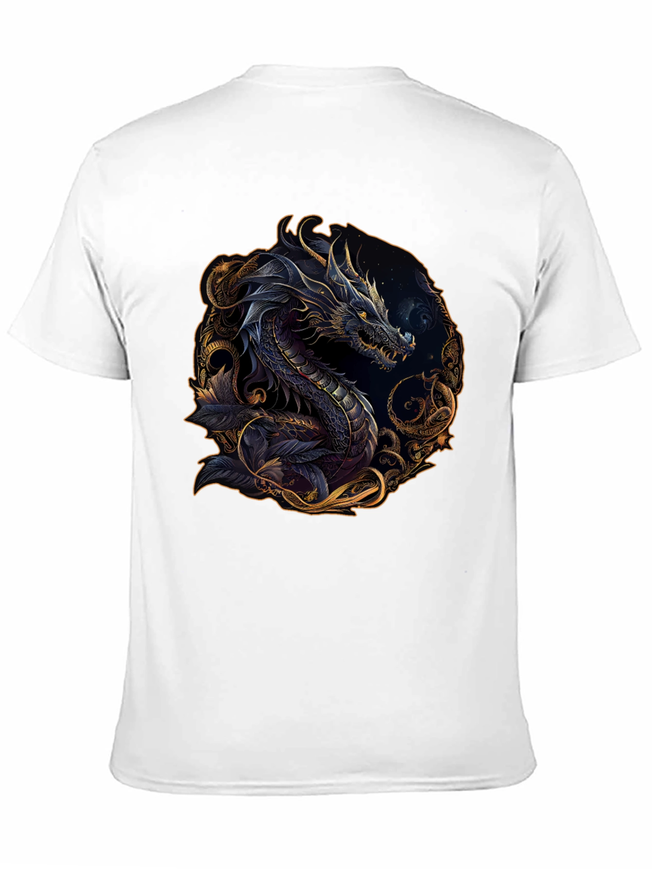 Dragon Graphic Print Black T-Shirt