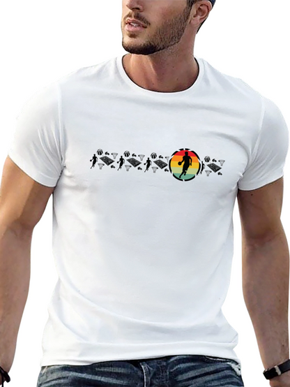 Retro Basketball Player Black T-Shirt