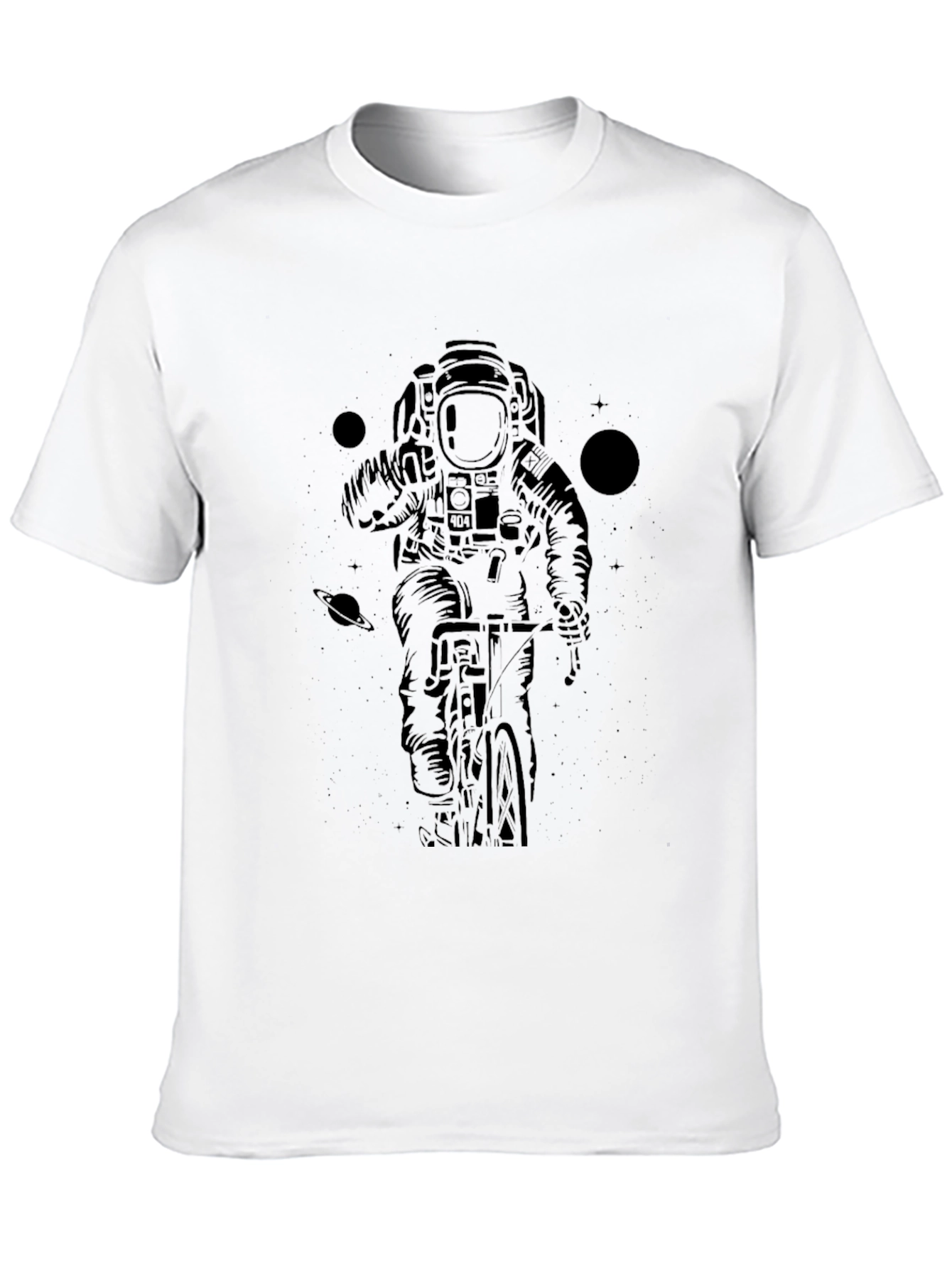 Astronaut Biker Graphic Tee - Space Adventure Shirt
