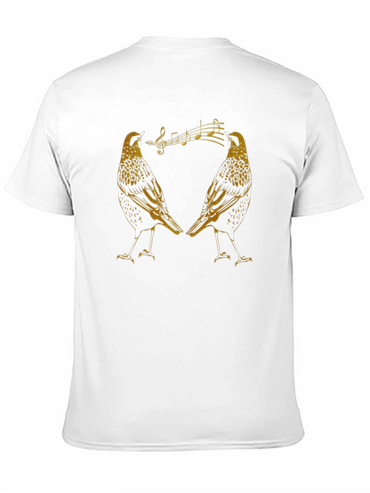Singing Starlings Graphic Tee - Black Cotton T-Shirt