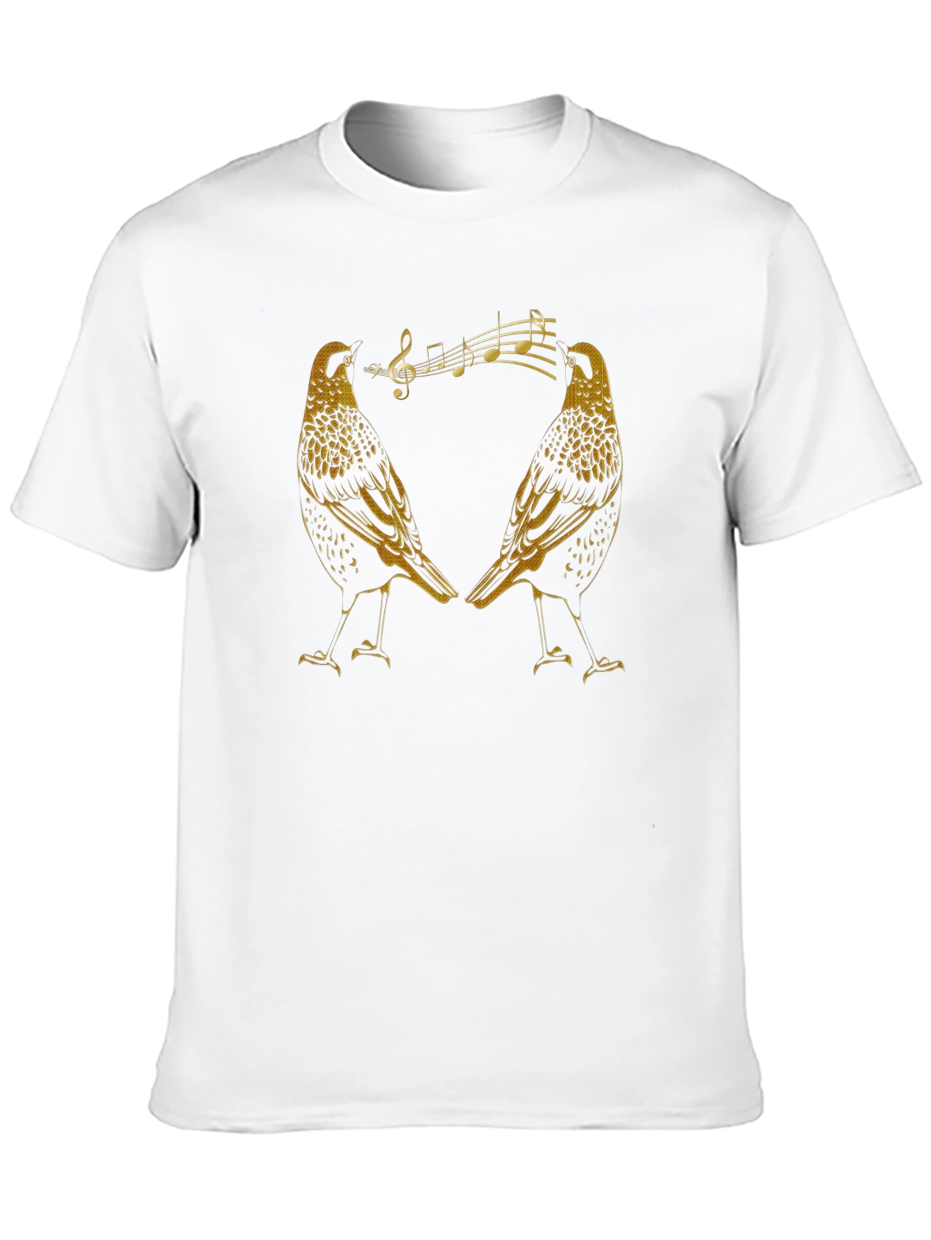 Singing Starlings Graphic Tee - Black Cotton T-Shirt