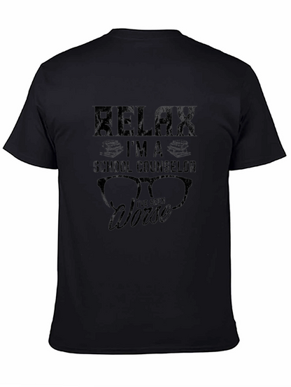 Relax Im a School Counselor Black T-Shirt
